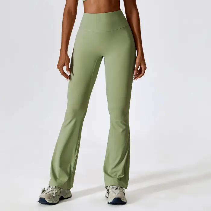 Leggings évasés d'entraînement pantalons de Yoga femmes taille haute pantalons à jambes larges femme