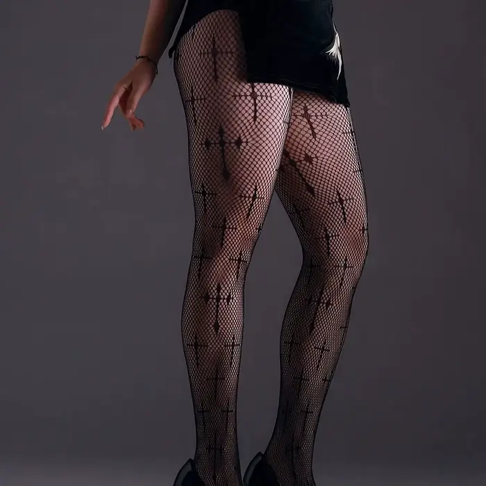 Collants résille grande taille à haute élasticité