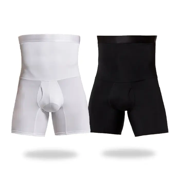 Hommes ventre contrôle Shorts corps Shaper Compression taille haute formateur