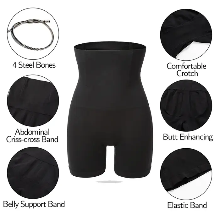 Femmes Shapewear taille haute Shorts ventre minceur corps Shaper