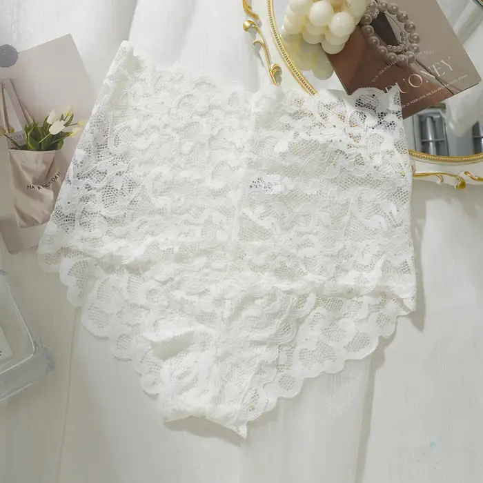 Culottes sexy en dentelle taille haute pour femmes