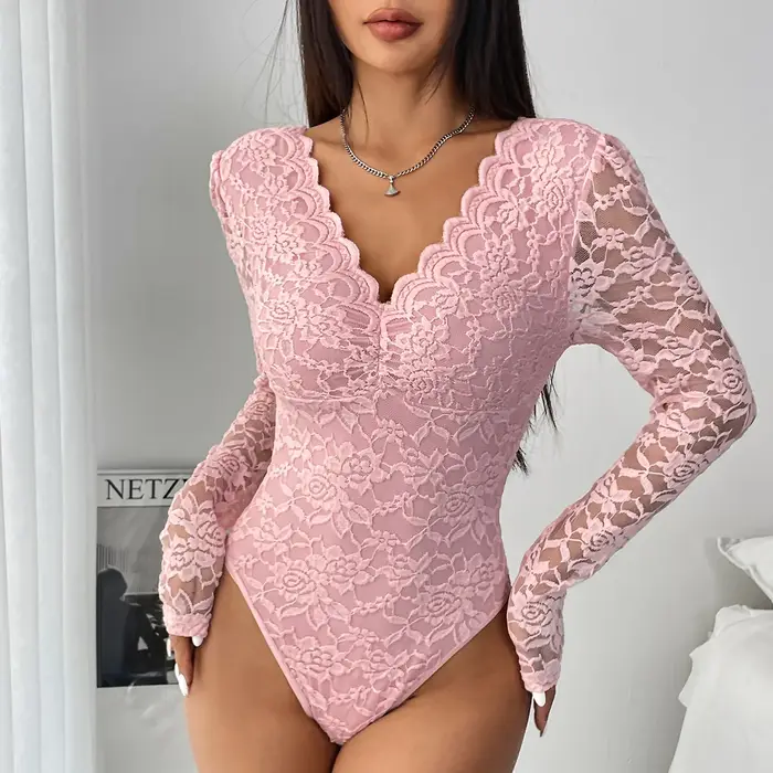 Body Sexy en dentelle blanche pour femmes