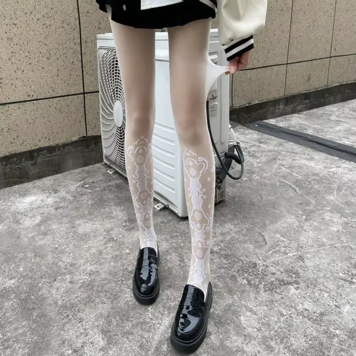 Collants rétro à fond ajouré pour femmes