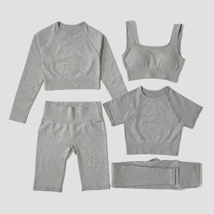 Ensemble de yoga sans couture pour femmes, vêtements d'entraînement sportif, vêtements de sport, leg