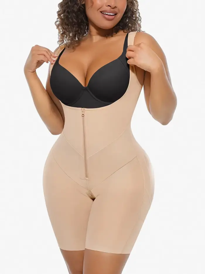 1 pièce Body sculptant intégral pour femme, avec soutien de la poitrine en U, contrôle de la taille 