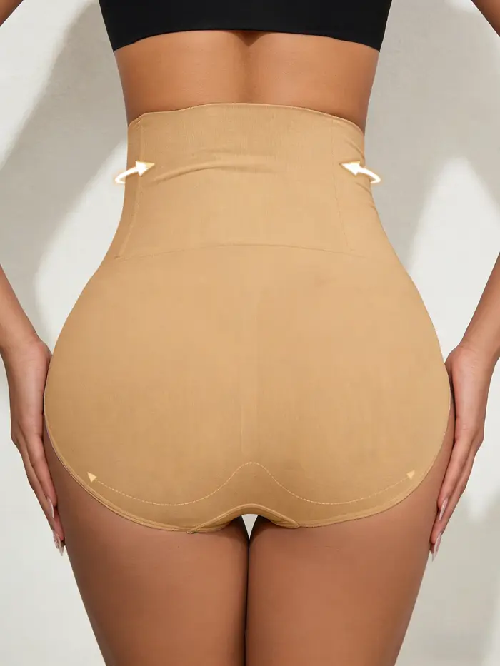 Culotte gainante taille haute pour femme, effet ventre plat, compression, sous-vêtement invisible am